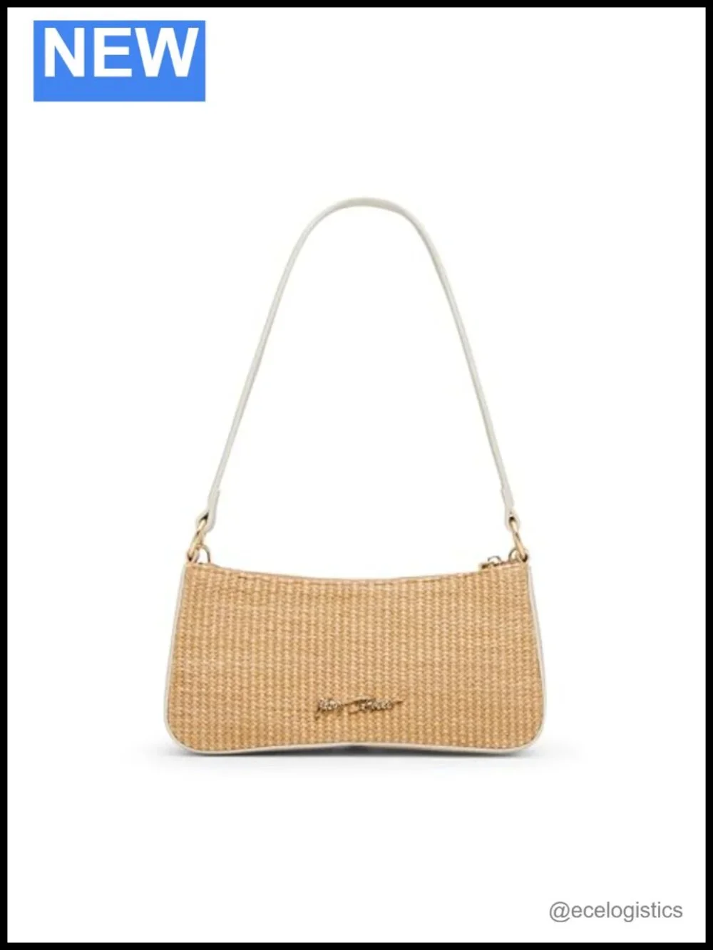 Betsey Johnson Raffia Pearl Shoulder Bag